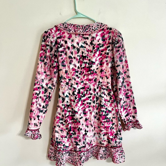 Rococo Sand Pink Long Sleeve Mimi Mini Wrap Dress Sz L - Picture 7 of 9